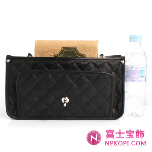 シャネル CHANEL マトラッセライン ソフトキャビアスキン ショルダーバッグ ブラック＆シルバー A66801 【2012年新作】